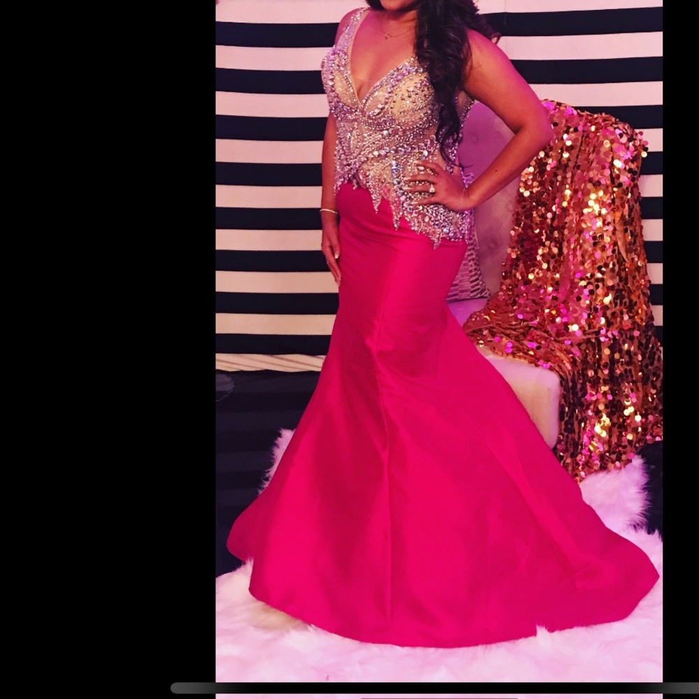 Jovani pink jewel dress